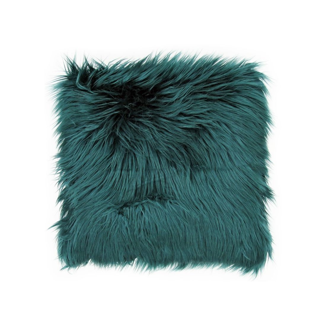 Fluffy Faux Fur Cushion Teal