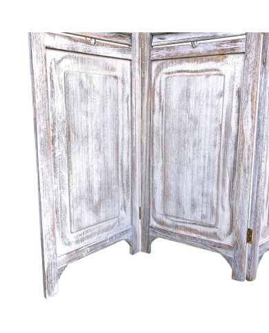 Close up of the bottom half of a vintage room divider. Close up of the bottom half of a vintage room divider.