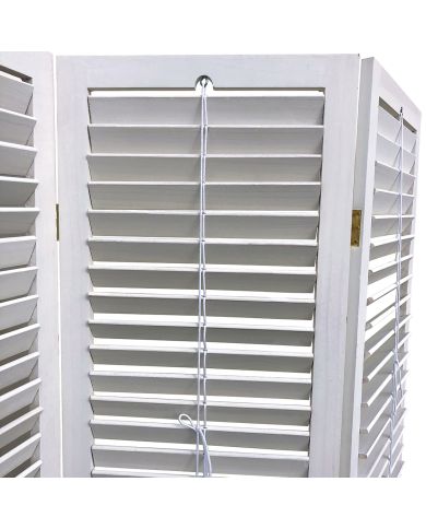 Close up of the opening and closing string on a white room divider. Close up of the opening and closing string on a white room divider.