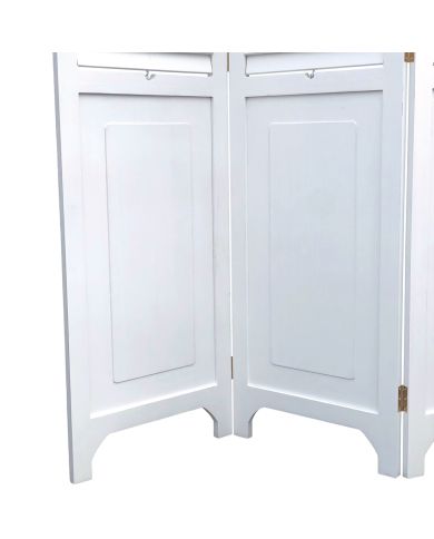 Close up of the bottom half of a white room divider. Close up of the bottom half of a white room divider.