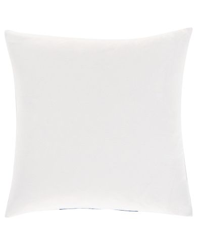 Back view of Frida Kahlo cushion displaying a plain white velvet material.