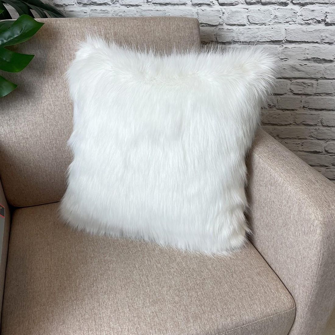 Fluffy Scatter Cushion White