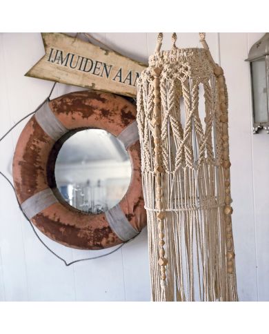 Macramé Landelijk Windlicht met Kralen Macramé Landelijk Windlicht met Kralen