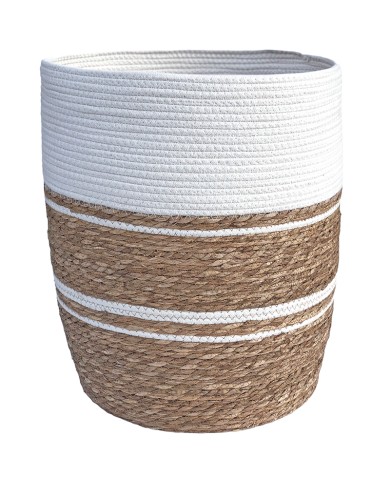 Wijde Wasmand met Deksel Wit Wijde Wasmand met Deksel Wit