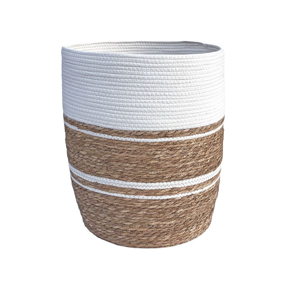 Wijde Wasmand met Deksel Wit Wijde Wasmand met Deksel Wit