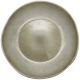 Top view of the retro serving dish with its smooth reactive glaze.