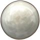 Top view of grey tapas bowl with a glossy finish and a rustic edge.