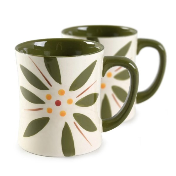 Coffee Mugs Old World Green