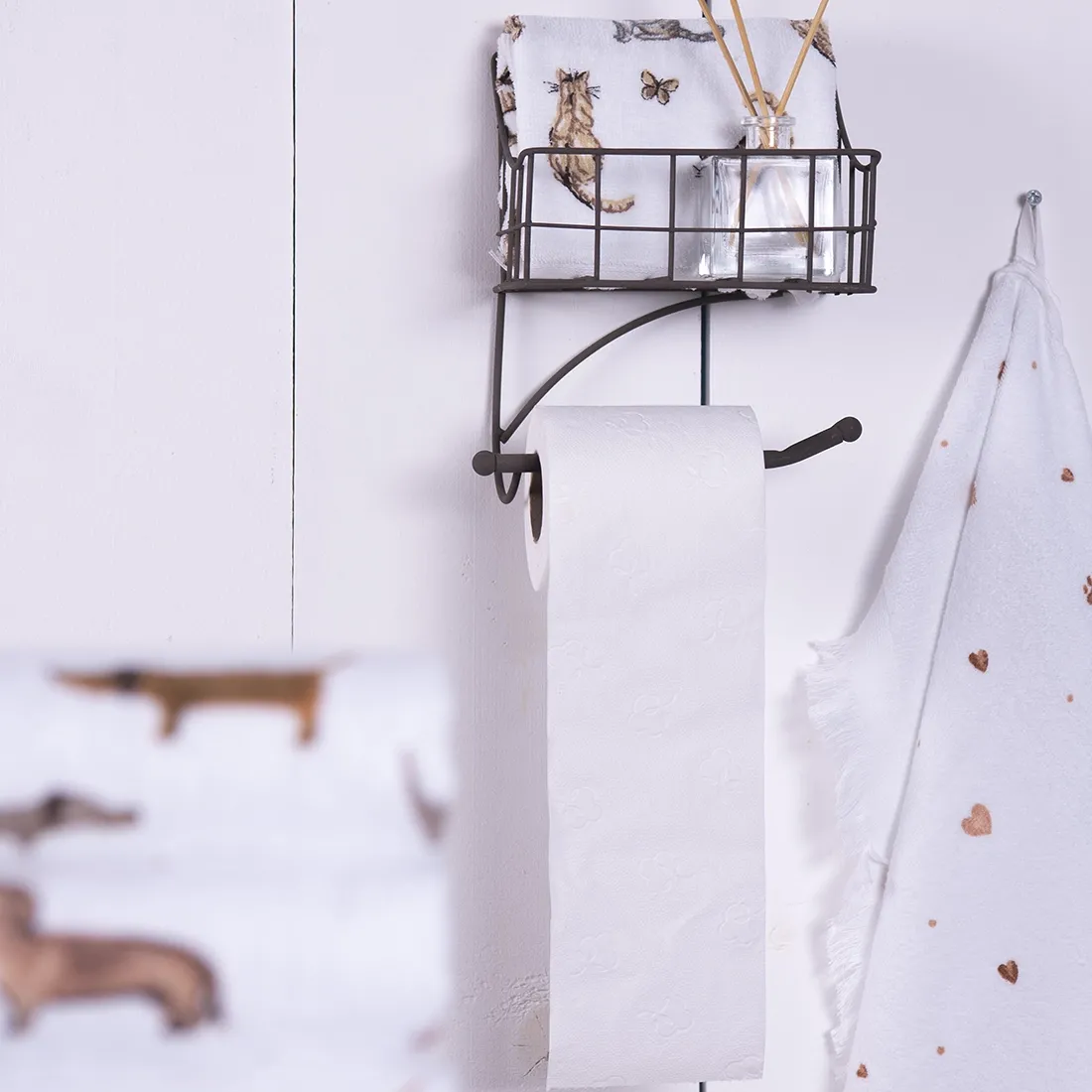 Hand Towel with Cats & Butterflies