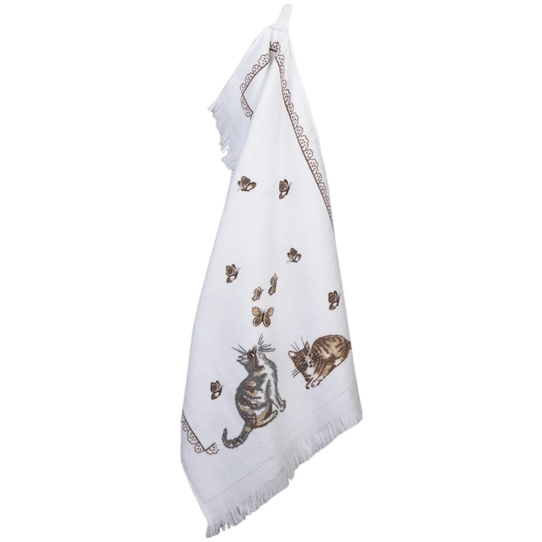 Hand Towel with Cats & Butterflies