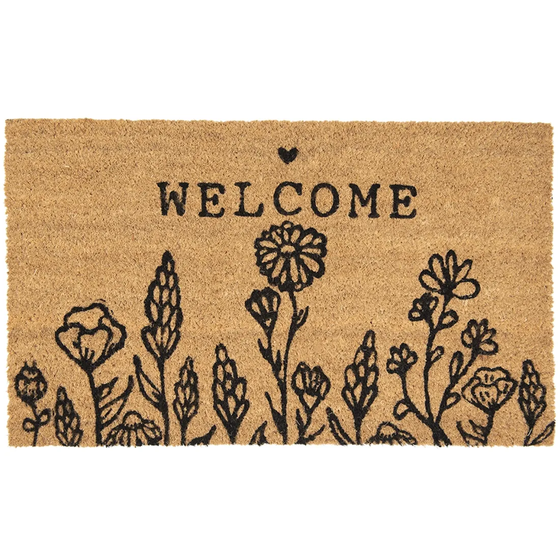 Welcome Doormat with Wild Flowers