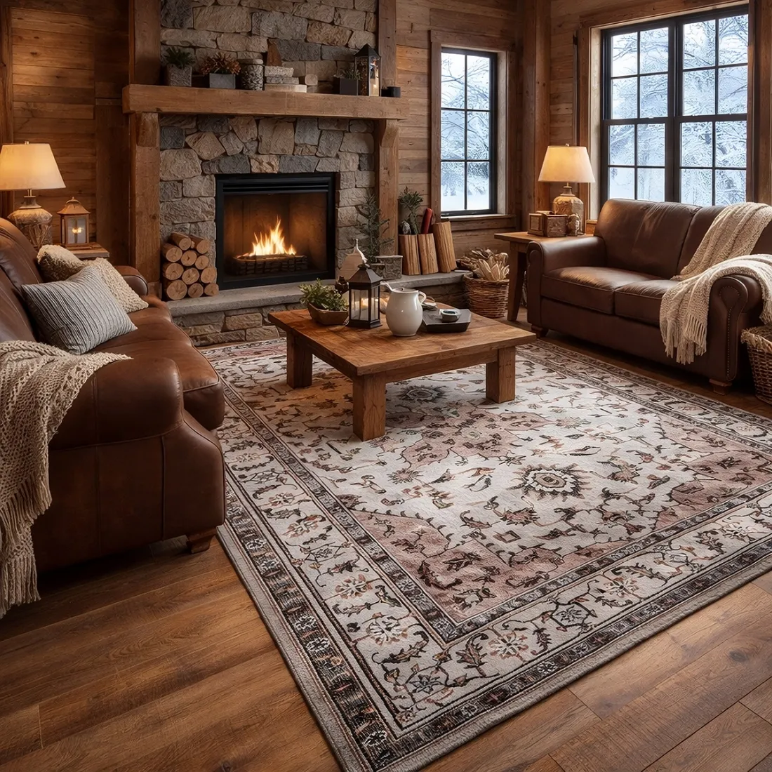 Beige Tapijt Hrara - mooi tapijt met authentieke uitstraling