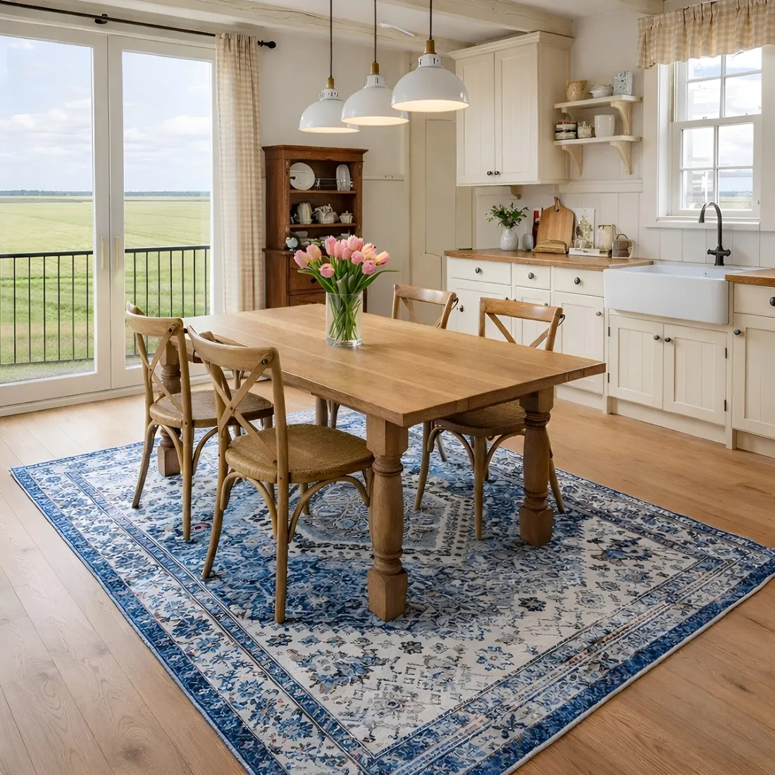 Blauwe Vloerkleed Tan-Tan - voeg mooie authenticiteit toe