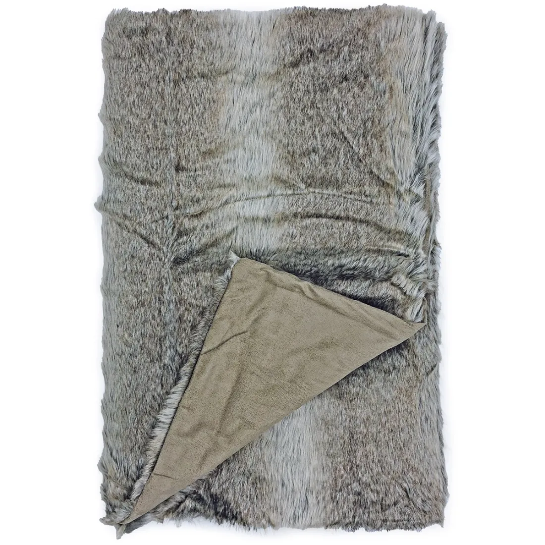 Faux Fur Throw Taupe - for that soft rich faux fur texture