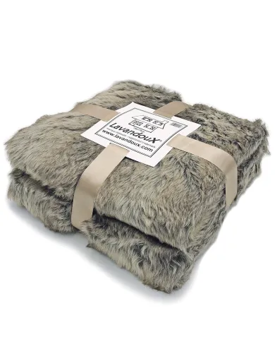 Faux Fur Throw Taupe - for that soft rich faux fur texture