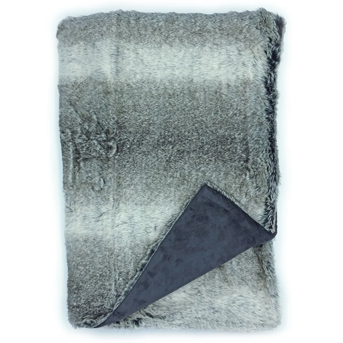 Faux Fur Throw Grey - perfect for snuggling with on colder days