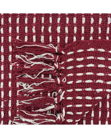 Woven Red Cotton Throw - offers exceptional comfort and warmth