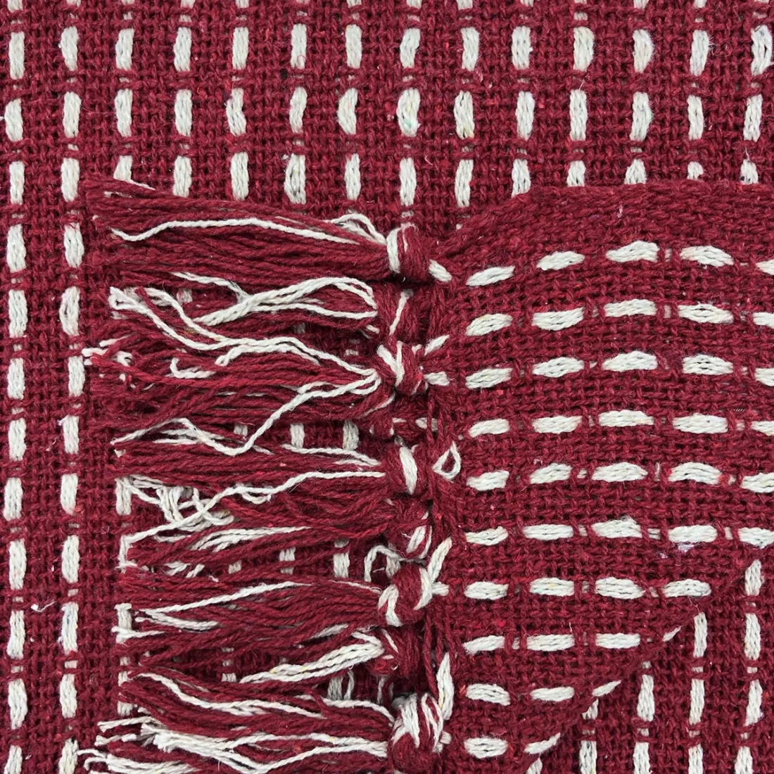 Woven Red Cotton Throw - offers exceptional comfort and warmth