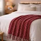 Woven Red Cotton Throw - offers exceptional comfort and warmth