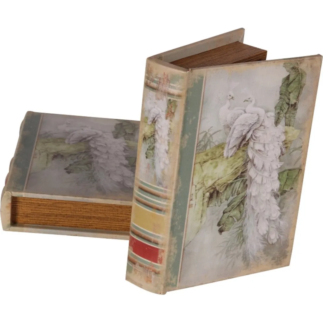 Vintage Book Box Peacocks