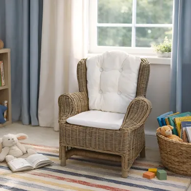 Rotan Kinderstoel met Kussen - perfect voor elke kinderkamer
