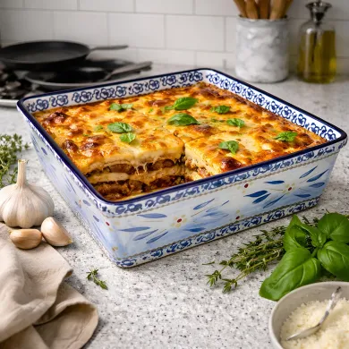 Vierkante Ovenschaal in Old World Blue - mooi in elke keuken