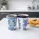 Tea Mug Set Blue - assorted blue floral prints