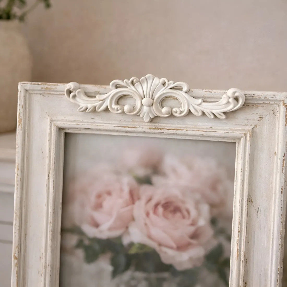 Furniture Appliques Scroll Pediment - decorative vintage trim