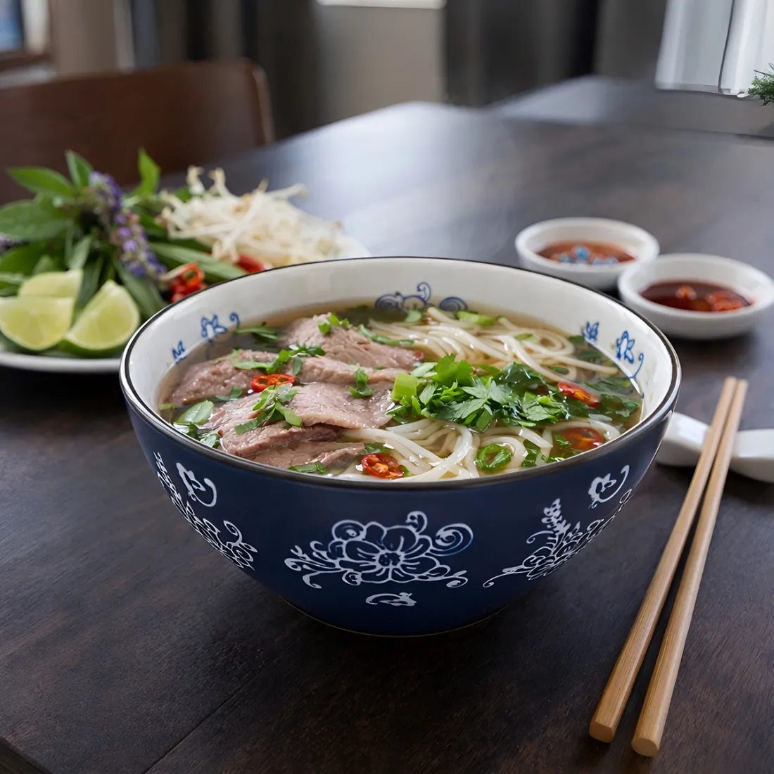 Poké Bowl Kom Floral Lace Blue - smaakvolle veelzijdige kom!