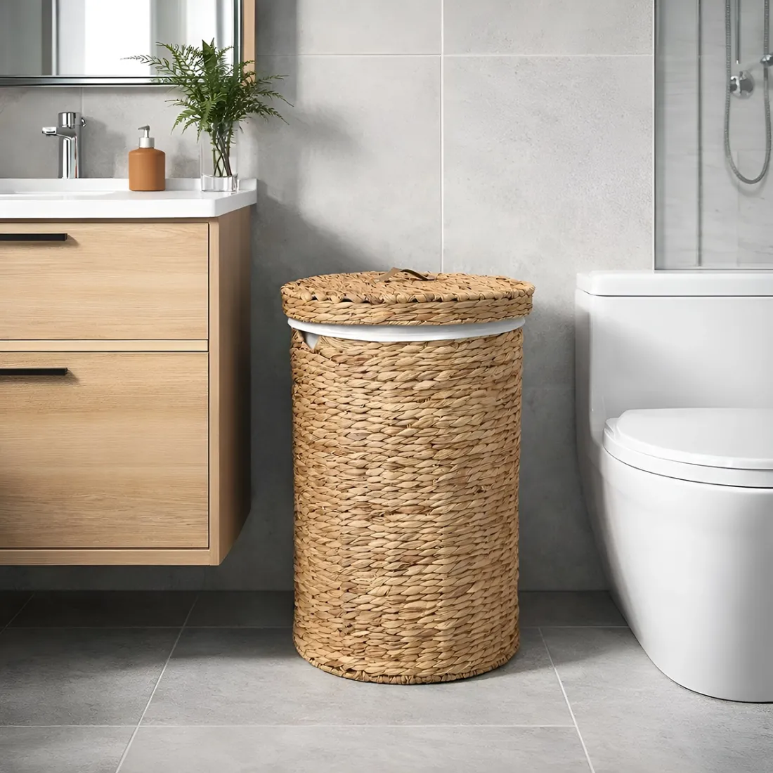 Waterhyacint Wasmand Wit - stijlvol, duurzaam en praktisch