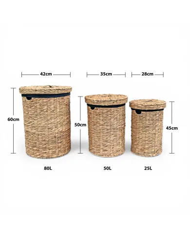 Water Hyacinth Laundry Basket Black - make laundry day more convenient