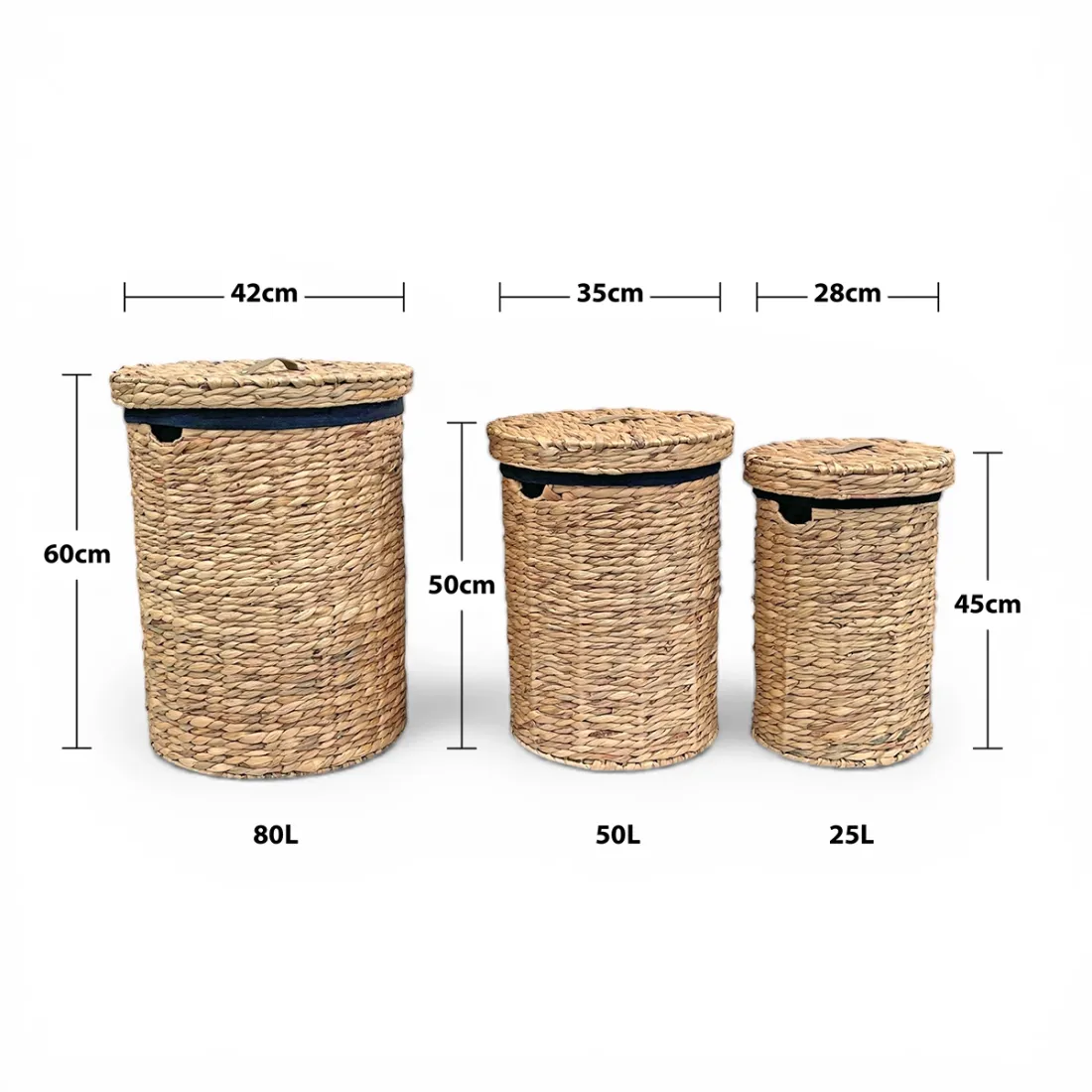 Water Hyacinth Laundry Basket Black - make laundry day more convenient