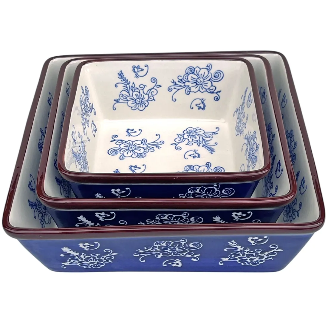 Square Oven Dish in Floral Lace Blue - delicious oven-to-table meals