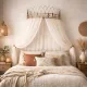 Metal Canopy Bed Crown - elegant vintage wall decor