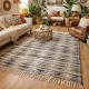 Striped Jute Rug Begusarai - a timeless striped design