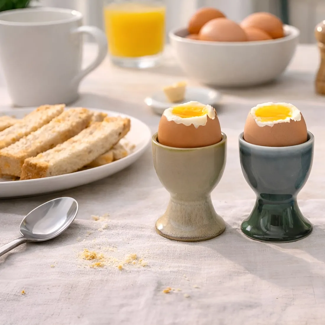 Boho Egg Cup Set - serving soft or hard-boiled eggs with style
