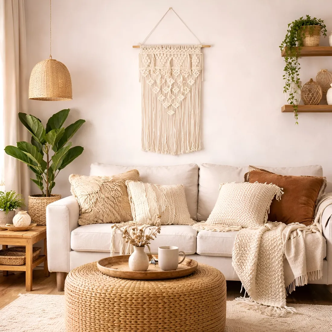 Wandhanger Macramé Nepal - Voor een bohemien en aardse touch