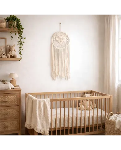Macramé Boho Wall Hanging Amore - heart boho décor