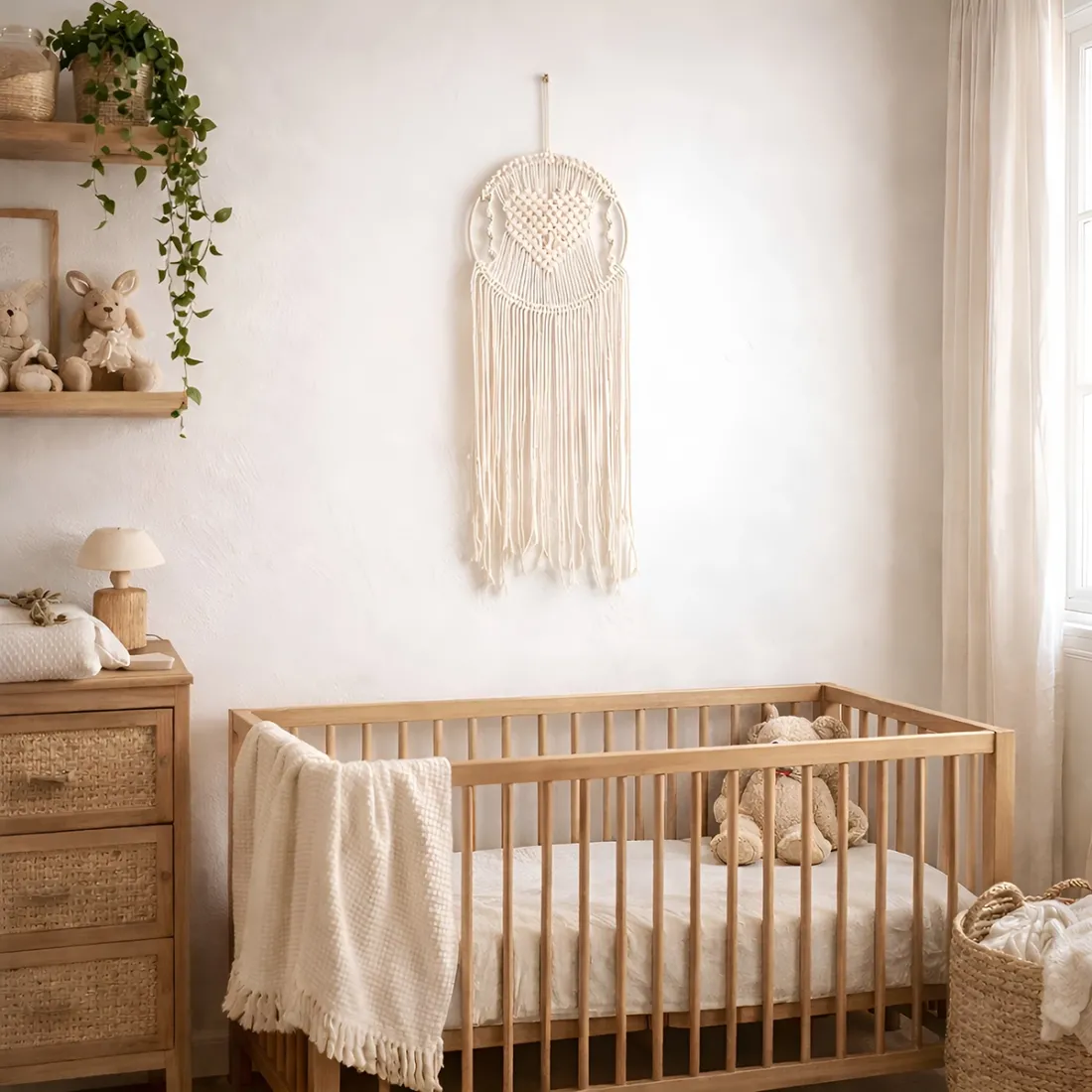 Macramé Boho Wall Hanging Amore - heart boho décor