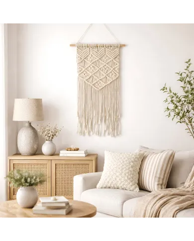Macramé Boho Wall Hanging Goa - handmade cotton décor