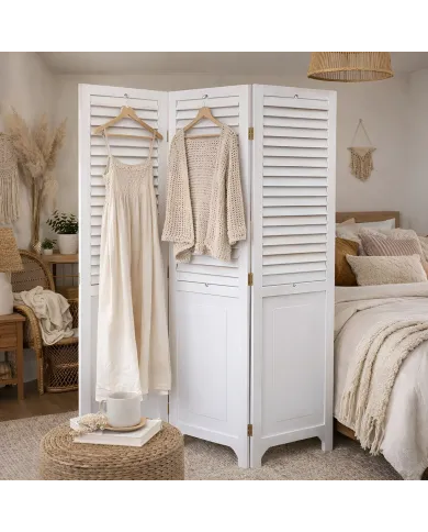 Shutter Kamerschermen Hout Whitewash - praktisch en prachtig