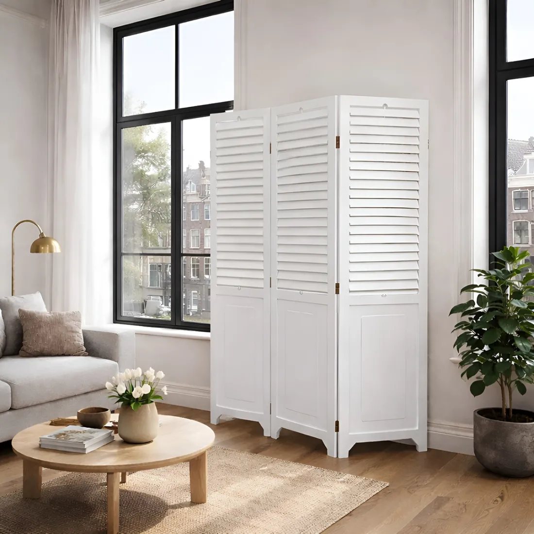 Shutter Kamerscherm Wit - praktisch en elegant in elke kamer