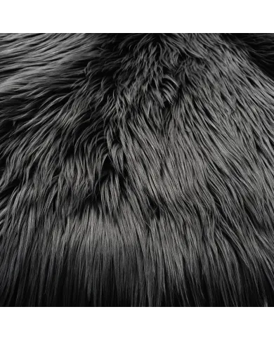 Black Faux Sheepskin Rug - animal friendly luxury