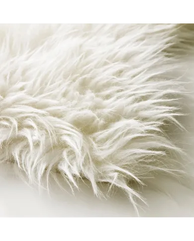 Faux Sheepskin Rug White XL - oversized, double pelt!