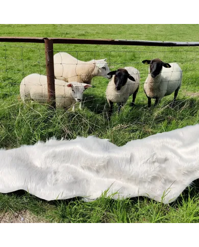 Imitatie Schapenvacht Wit XL - een extra lang en zacht kleed