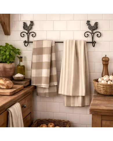 Rustic Rooster Towel Rack