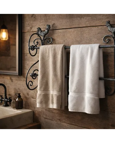 Rustic Rooster Handdoekrek - een leuke en functionele combi
