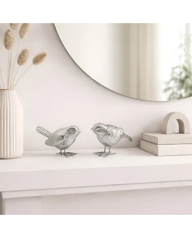 Zilveren Harmony Vogel Ornamenten Set