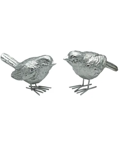 Zilveren Harmony Vogel Ornamenten Set