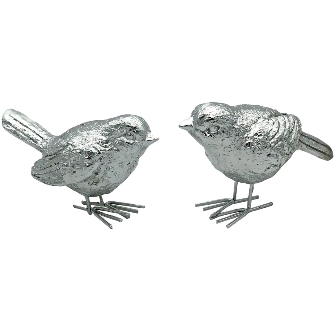 Silver Harmony Bird Ornament Set